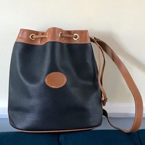 Longchamp vintage black bucket string purse